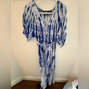 Lulu's Indigo Tie-Dye Maxi Dress Or cover up